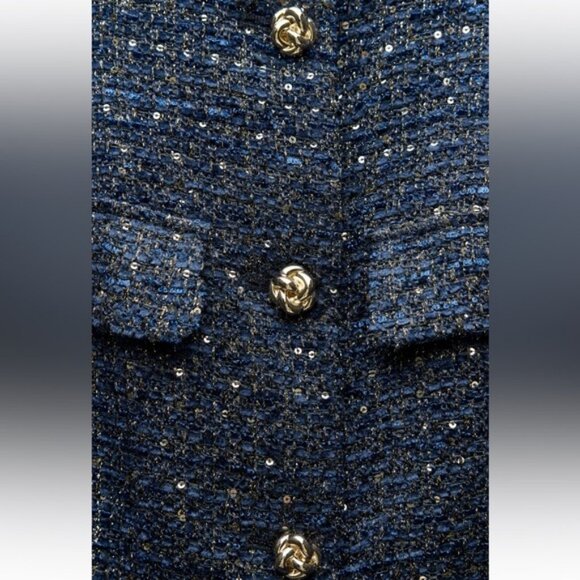 ZARA BELTED SEQUIN STRUCTURED VEST - Picture 5 of 5